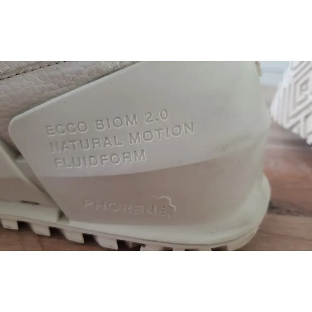 ECCO Biom 2.0 BOA Men's White Leather Walking Shoes Sneakers Size 45 US 11.5